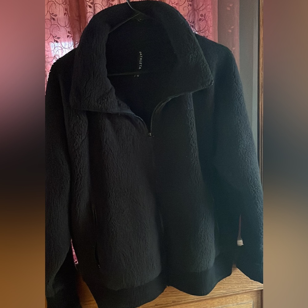 Black athleta cozy fleece jacket